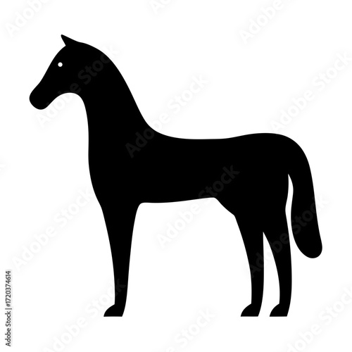 Black horse silhouette vector illustration equestrian animal mammal equine design graphic art image