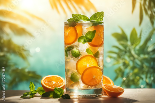 Fruit Cocktail with Ice with Detail