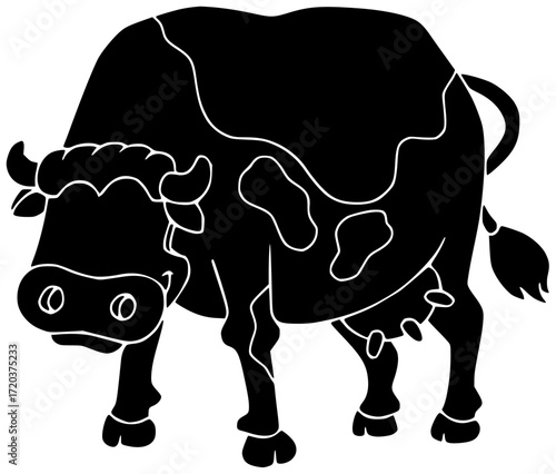 animal illustration farm silhouette cow logo agriculture icon cattle outline livestock farming countryside milk pig sheep cute art nature shape with vector graphic background