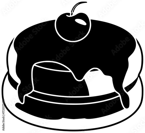 food illustration dessert silhouette meal logo breakfast icon pancake outline pancakes delicious sweet snack plate lunch morning homemade tasty shape dish vector graphic background