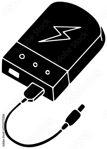 device illustration phone silhouette energy logo mobile icon power outline battery recharge bank usb smartphone smart digital charger portable shape internet vector graphic background