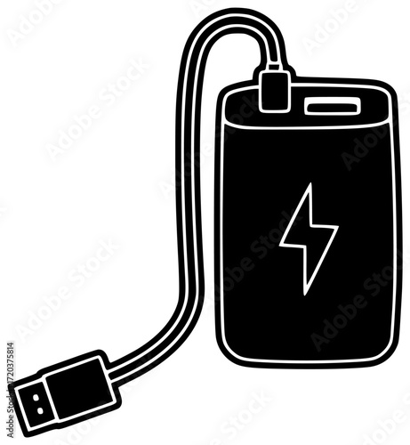 device illustration phone silhouette energy logo mobile icon power outline battery recharge bank usb smartphone smart digital charger portable shape internet vector graphic background