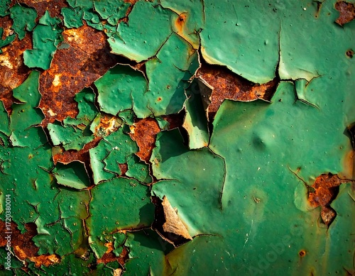 Rusted green metal surface