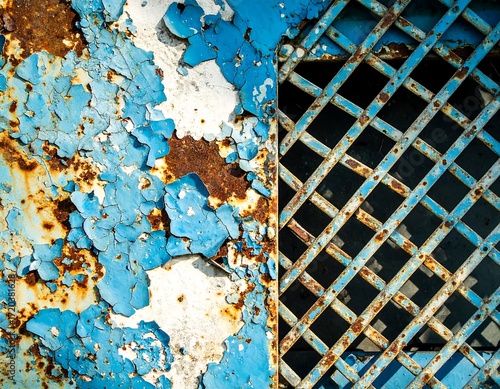 Rusted metal panel with lattice