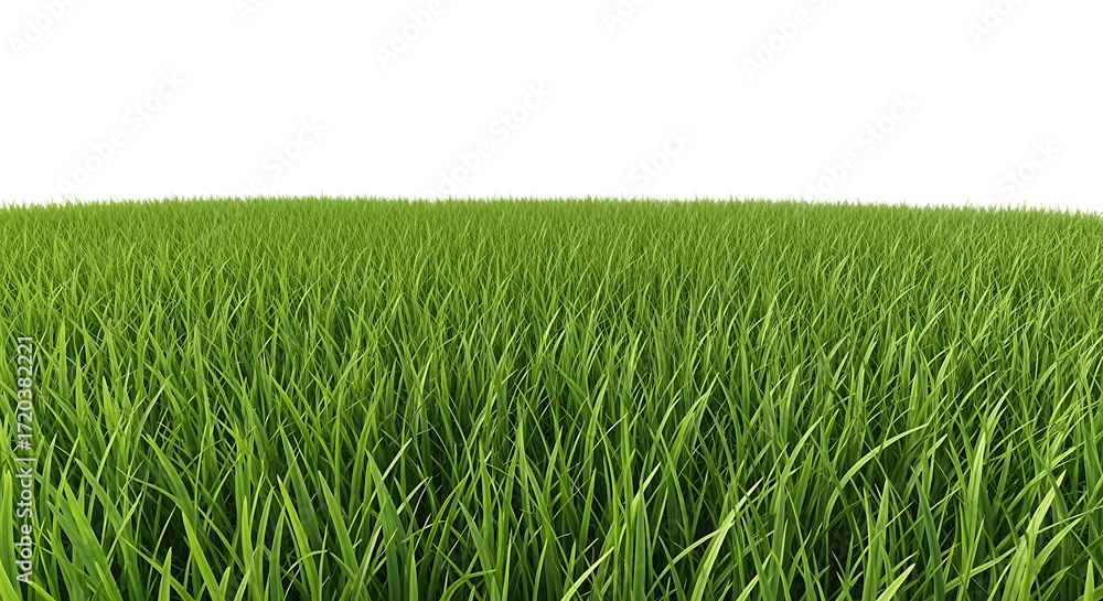 Obraz premium Close-up of vibrant green grass blades lawn meadow