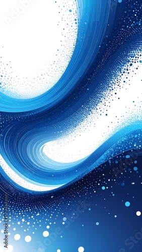 Abstract swirling blue design on white background