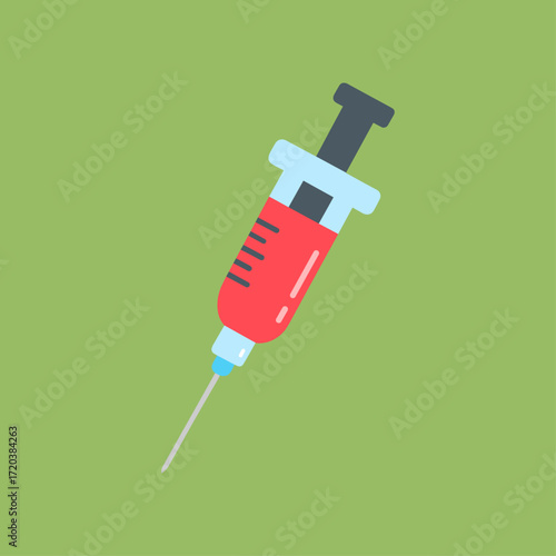 Medical Syringe, Blood icon logo flat vector design