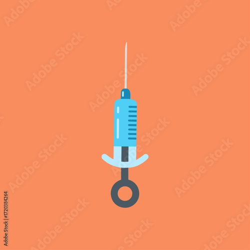 Medical Syringe icon logo flat vector design