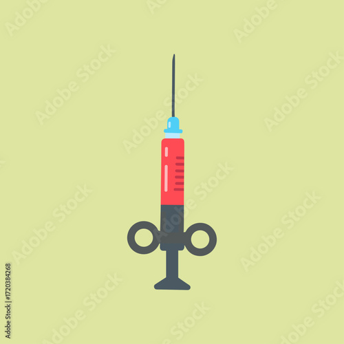 Medical Syringe icon logo flat vector design