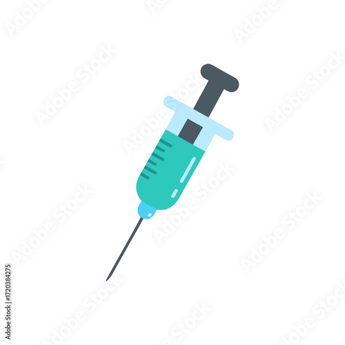 Medical Syringe, Blood icon logo flat vector design