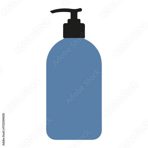 vector blue liquid soap bottle