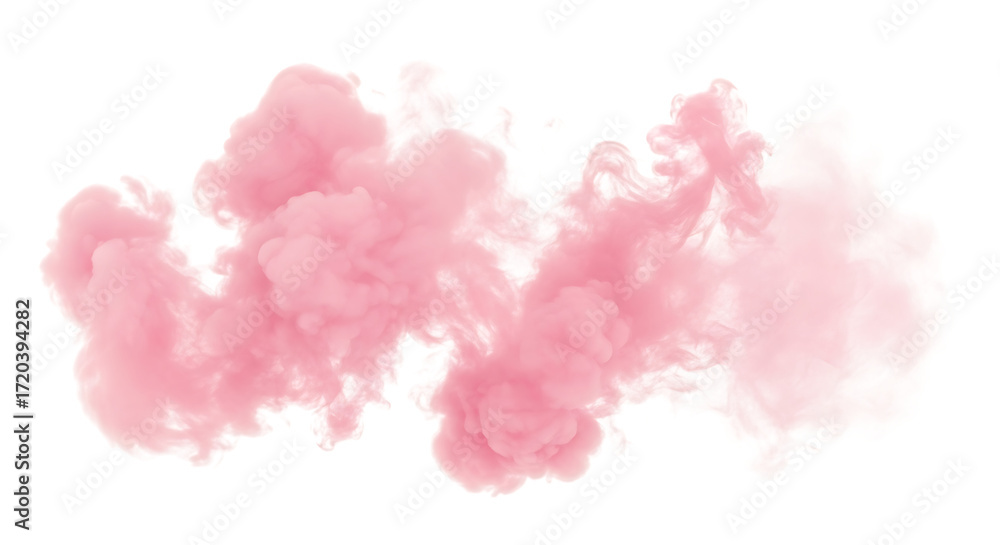 Fototapeta premium Pink Smoke Cloud Explosion on Black Background abstract