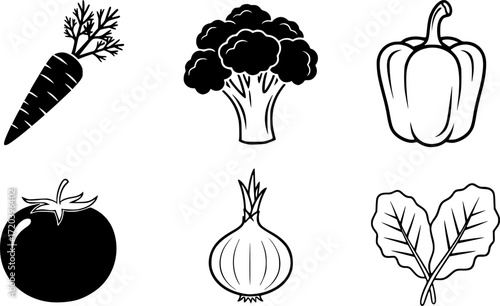 
fresh vegetable icon collection vector illustration