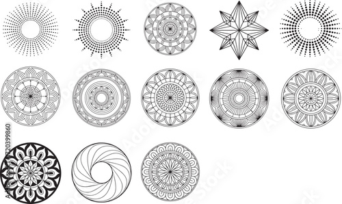 Collection of Geometric Mandalas and Abstract Circular Designs Keywords: mandala, geometric