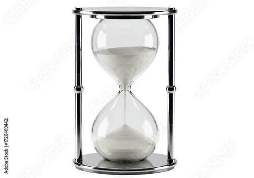 Billede på lærred Isolated hourglass timer, time passing concept and counting minutes, time is run