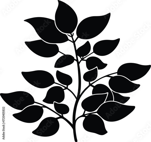 Soybean Plant Silhouette | Farm Crop Vector Illustration