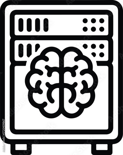 Silhouette brain MRI scan modern diagnostic device vector illustration