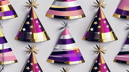 Festive Glamour Party Hats Celebration Pattern