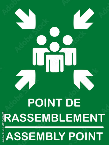 Panneau de Point de Rassemblement, lieu de rassemblement