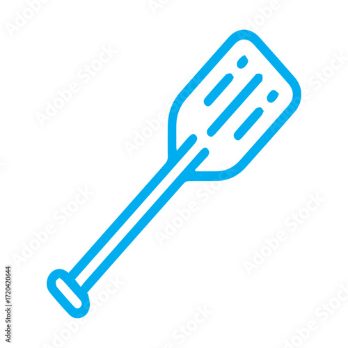Canoe paddle line icon