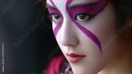 Wallpaper Mural Young Woman With Striking Makeup Preparing for a Performance at a Cultural Event Torontodigital.ca