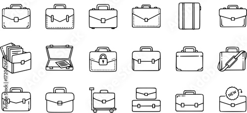Premium pack of briefcase line icons.