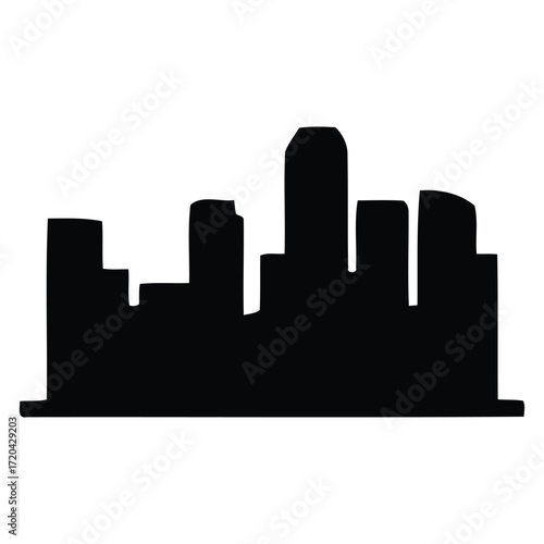 Cityscape Silhouette Urban Skyline Illustration