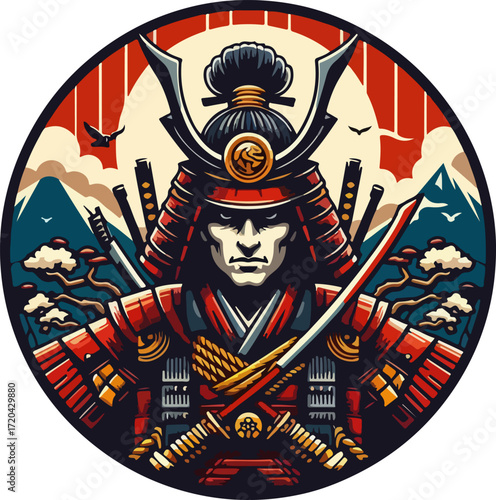 Japanese_Samurai_Warrior_Vector_Illustration_–_Traditional_Elder_Fighter