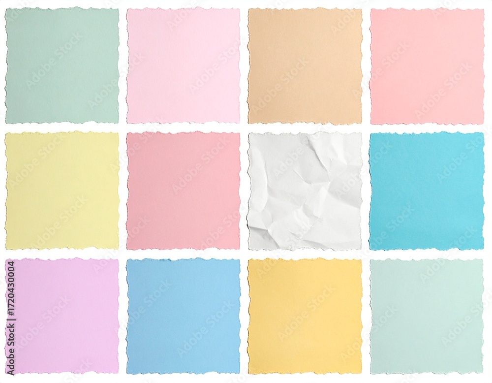 Fototapeta premium Colored paper torn edges set
