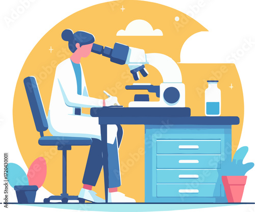Laboratory_Research_Concept_–_Scientist_Analyzing_Sample_with_Microscope