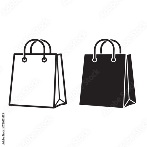 Simple shopping bags vector illustration depicting purchases and consumerism concepts