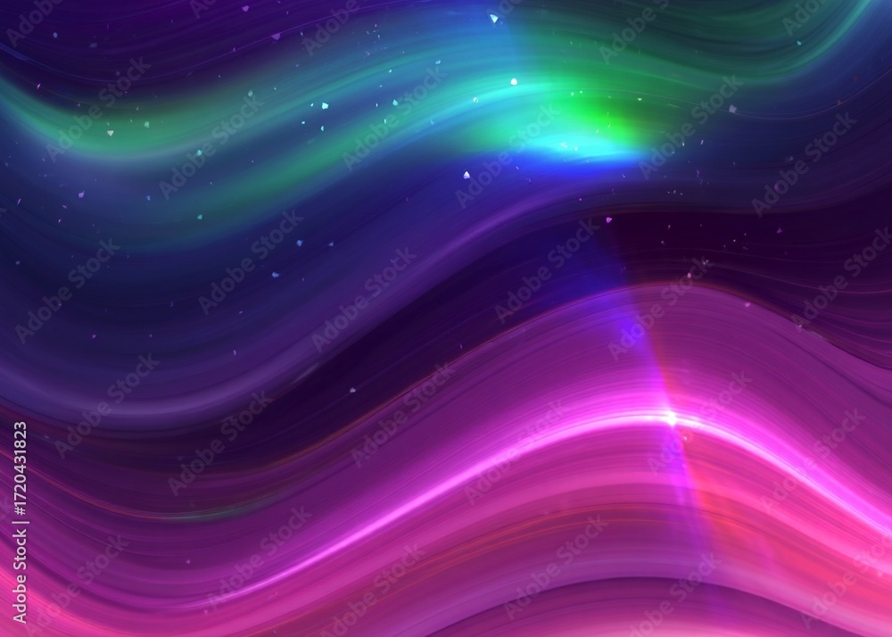 Obraz premium deep dark violet purple fuchsia magenta pink white abstract background. Color gradient ombre blurred wave. Grain noise mesh particle. Bright light glitter glow shine neon metallic foil. Design.