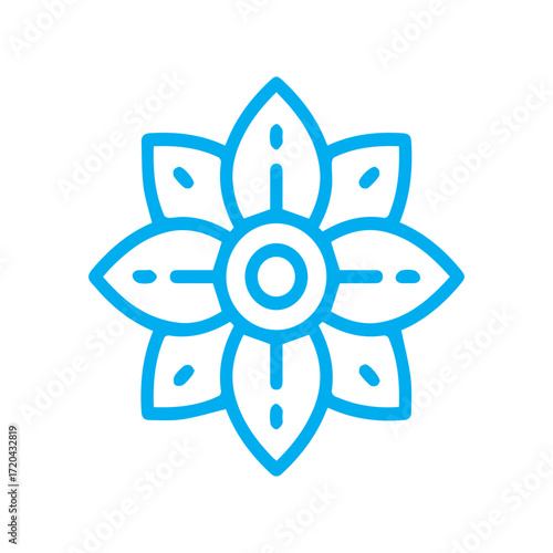 Geometric flower emblem