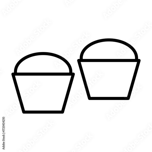 Cupcakes vector line icons design