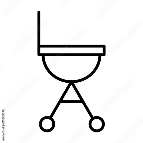 Grill vector line icons design