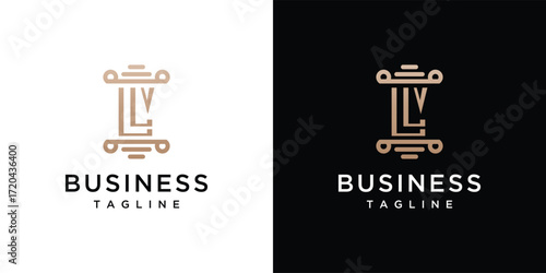 Pillar of Justice law firm letter L logo design template.