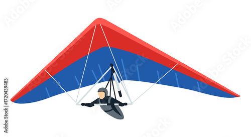 Hang Gliding Illustration on White Background