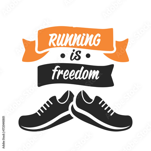 Running is Freedom Inspiring Motivational Fitness T-shirt Design