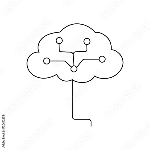 Brain with nodes symbolizing neural connections and networks