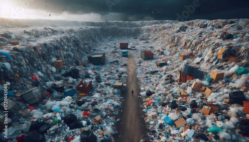 A garbage pollution crisis, Ai generated image