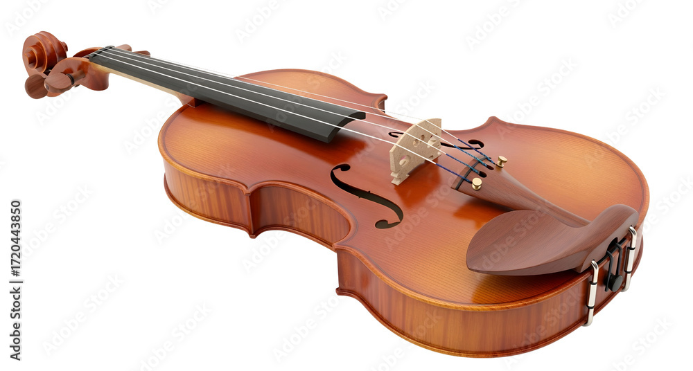 Fototapeta premium Violin close up professional stringed instrument for music art on transparent background