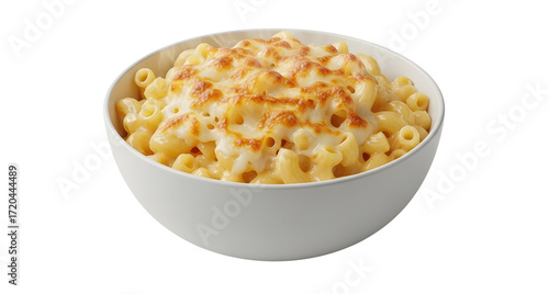 Creamy mac and cheese bowl delicious comfort food pasta dish on transparent background