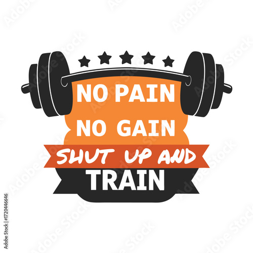 Motivational Fitness Gym T-Shirt Design Featuring Dumbbell Graphic and Empowering Slogan