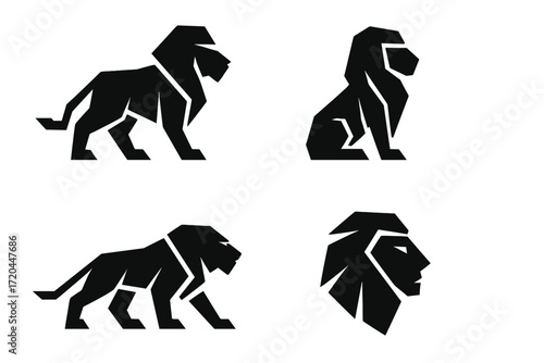 silhouette of a lion
