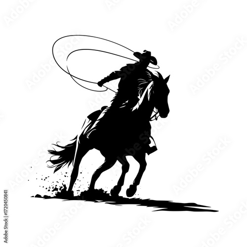 Horses silhouettes vector illustration isolated, equestrian, equine, galloping, Four black silhouettes of horses running on a white background. Perfect for themes related to horse racing animal