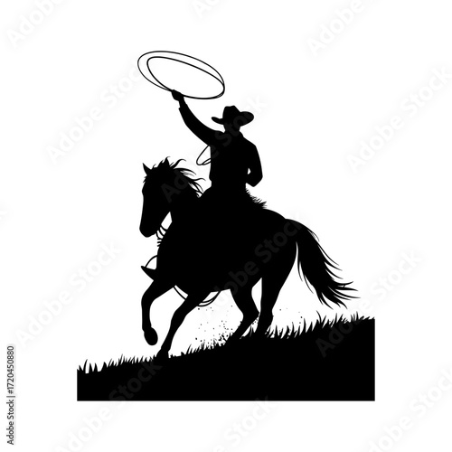 Horses silhouettes vector illustration isolated, equestrian, equine, galloping, Four black silhouettes of horses running on a white background. Perfect for themes related to horse racing animal