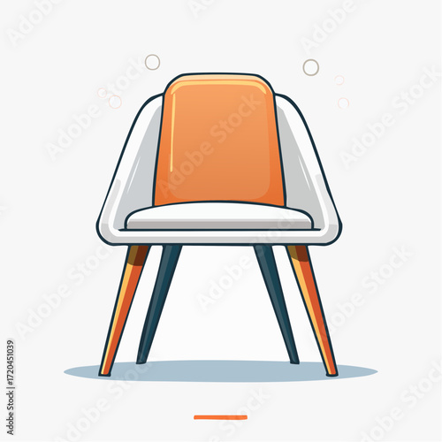 Modern Orange and White Chair Design Illustration