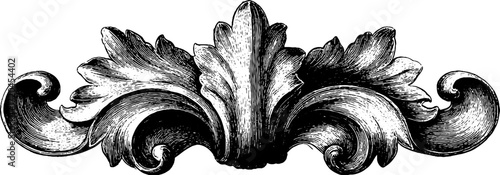 Elegant baroque ornament with decorative curls for vintage design