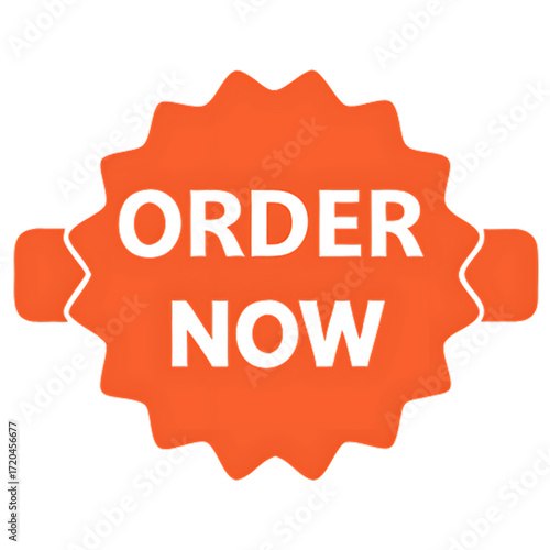 order now label for shopping icon sale tag marke isolated on white background, png, ai generated