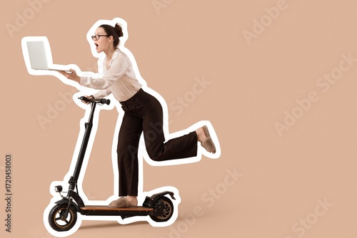 Hurrying young businesswoma...